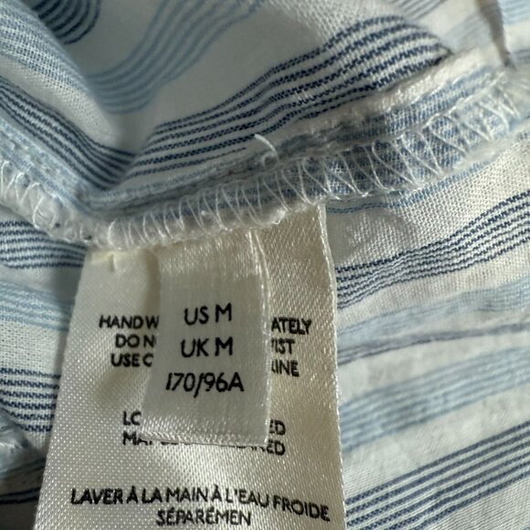 Anthropologie Pilcro Striped Floral Embroidered Blouse Top Medium Blue White - Picture 12 of 14